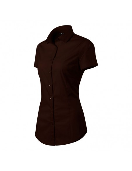 Malfini Κοντομάνικο Γυναικείο Πουκάμισο Καφέ MLI-26127