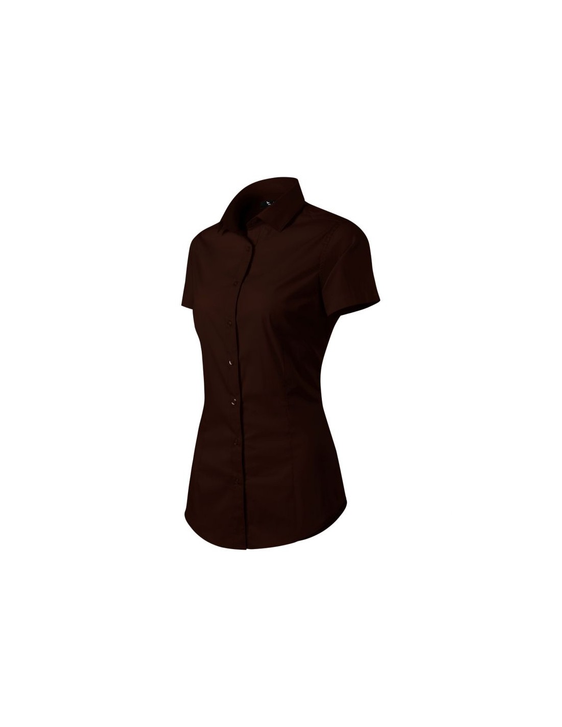Malfini Malfini Κοντομάνικο Γυναικείο Πουκάμισο Καφέ MLI-26127