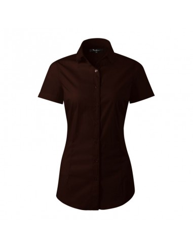 Malfini Κοντομάνικο Γυναικείο Πουκάμισο Καφέ MLI-26127
