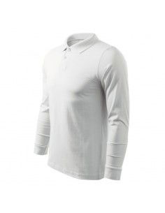 Malfini Single J LS M MLI21100 white polo shirt