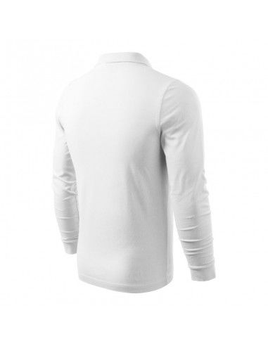 Malfini Single J LS M MLI21100 white polo shirt