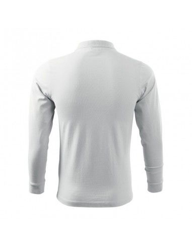 Malfini Single J LS M MLI21100 white polo shirt