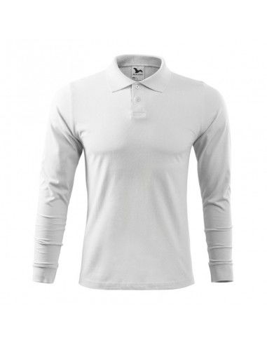 Malfini Single J LS M MLI21100 white polo shirt