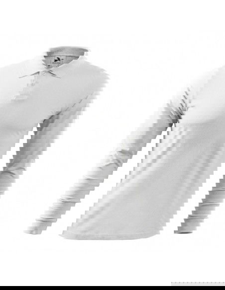 Malfini Single J LS M MLI21100 white polo shirt