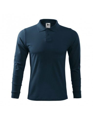 Malfini Single J LS M MLI21102 navy blue polo shirt