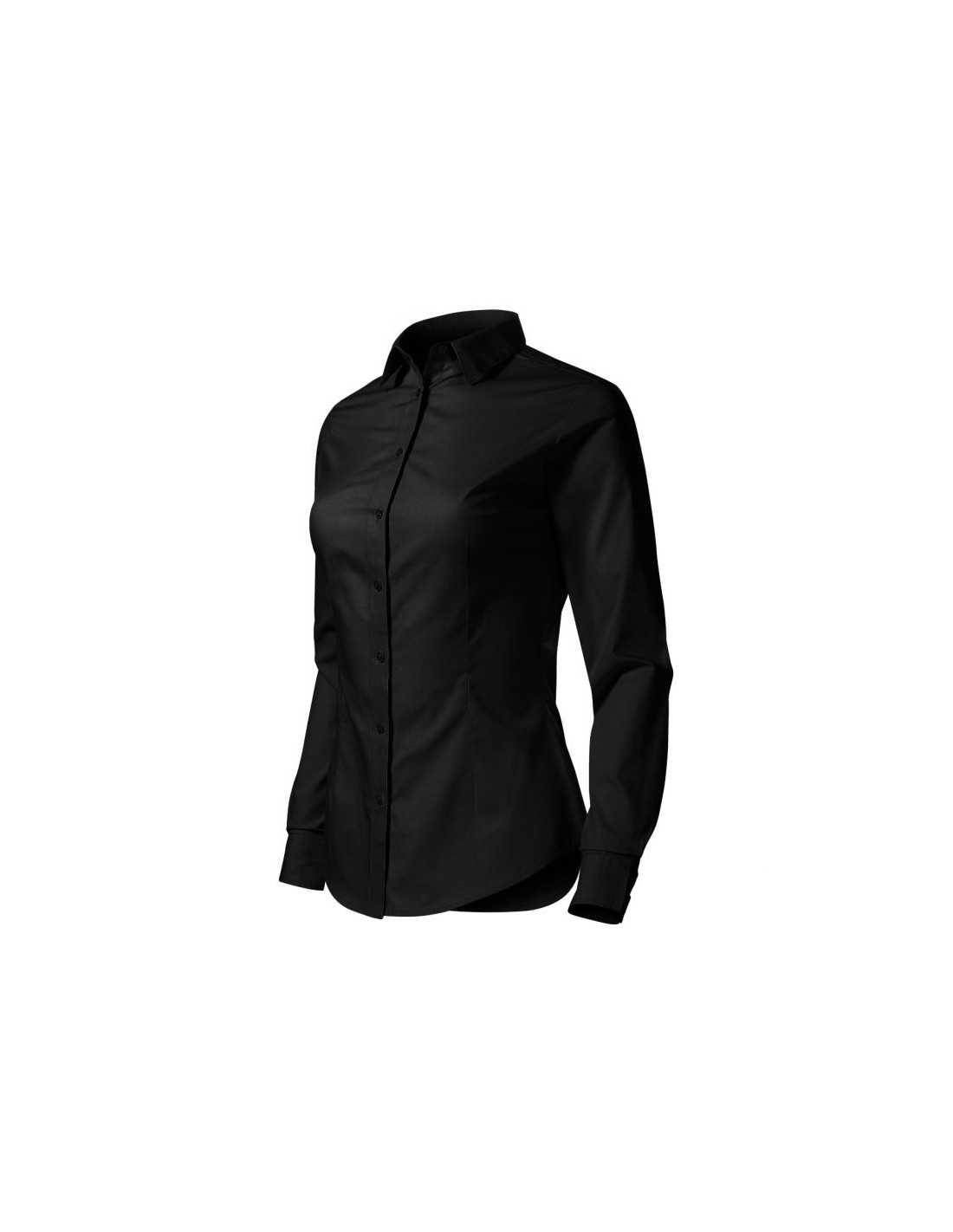 Malfini Μακρυμάνικο Γυναικείο Πουκάμισο Μαύρο MLI-22901