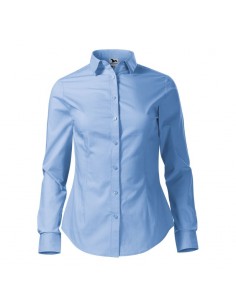 Malfini Μακρυμάνικο Γυναικείο Πουκάμισο Γαλάζιο MLI-22915
