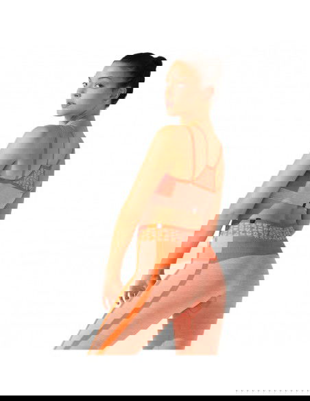 ASICS Training Γυναικείο Cropped Κολάν Ψηλόμεσο Πορτοκαλί 2032B789-800