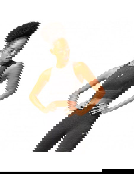 ASICS Γυναικείο Αθλητικό Crop Top Αμάνικο Μαύρο Μαύρο 2012B915-001