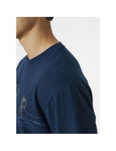Helly Hansen Skog Recycled Ανδρικό T-shirt Navy Μπλε με Στάμπα 63082-584