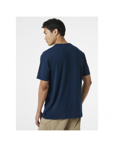 Helly Hansen Skog Recycled Ανδρικό T-shirt Navy Μπλε με Στάμπα 63082-584