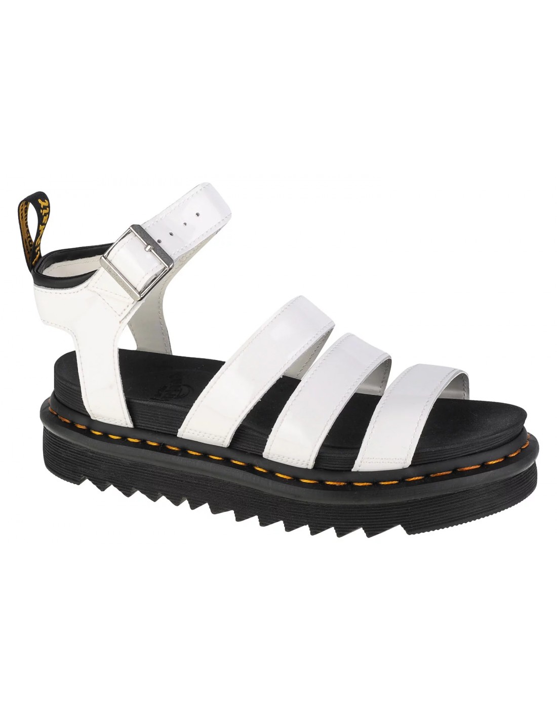 Dr. Martens Blaire Δερμάτινα Γυναικεία Σανδάλια με Λουράκι Flatforms σε Λευκό Χρώμα 27304100