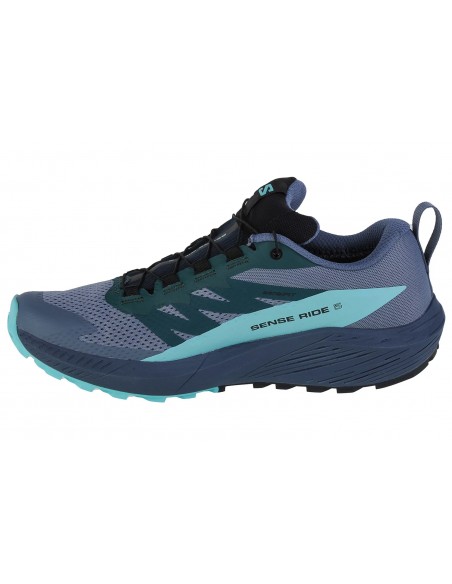 Salomon Sense Ride 5 GTX L47147400 Γυναικεία Αθλητικά Παπούτσια Trail Running Μπλε Αδιάβροχα με Μεμβράνη Gore-Tex