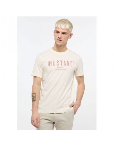 Mustang Ανδρικό T-shirt Κοντομάνικο Μπεζ 1013802-8001