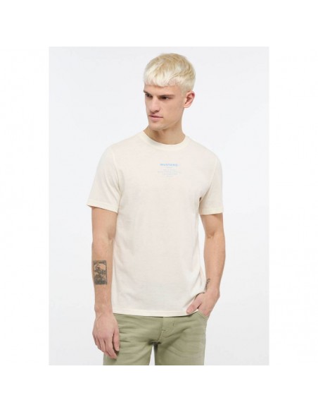 Mustang Ανδρικό T-shirt Κοντομάνικο Μπεζ 1013806-8001