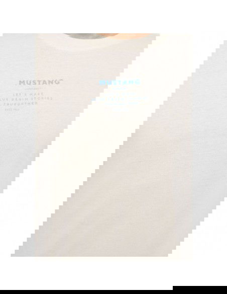 Mustang Ανδρικό T-shirt Κοντομάνικο Μπεζ 1013806-8001