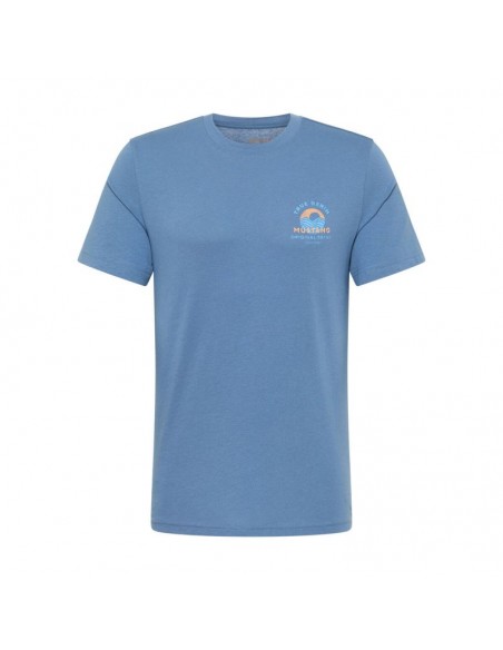 Mustang Ανδρικό T-shirt Κοντομάνικο Γαλάζιο 1013836-5169