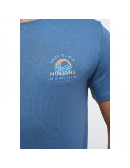 Mustang Ανδρικό T-shirt Κοντομάνικο Γαλάζιο 1013836-5169
