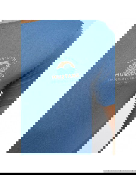 Mustang Ανδρικό T-shirt Κοντομάνικο Γαλάζιο 1013836-5169