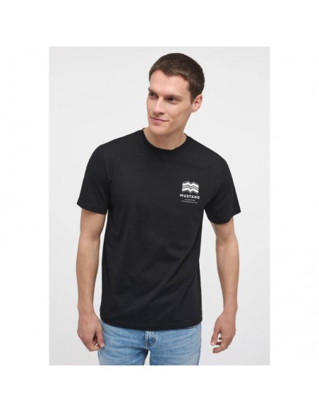 Mustang Ανδρικό T-shirt Κοντομάνικο Μαύρο 10138044142