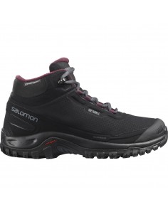 Salomon Shelter CS L41110500 Γυναικεία Ορειβατικά Μποτάκια Αδιάβροχα Black / Ebony / Winetast