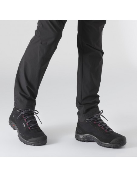 Salomon Shelter CS L41110500 Γυναικεία Ορειβατικά Μποτάκια Αδιάβροχα Black / Ebony / Winetast
