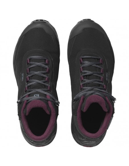 Salomon Shelter CS L41110500 Γυναικεία Ορειβατικά Μποτάκια Αδιάβροχα Black / Ebony / Winetast