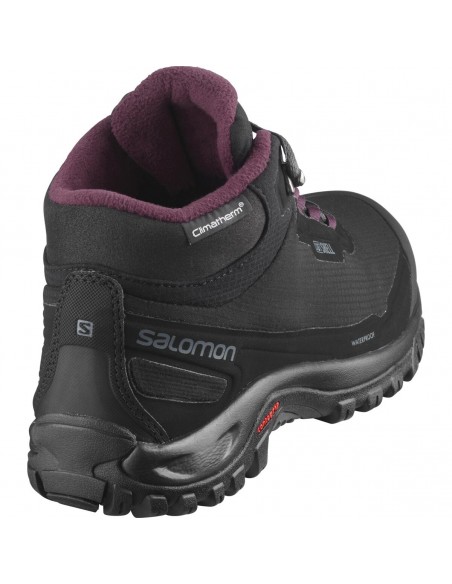 Salomon Shelter CS L41110500 Γυναικεία Ορειβατικά Μποτάκια Αδιάβροχα Black / Ebony / Winetast