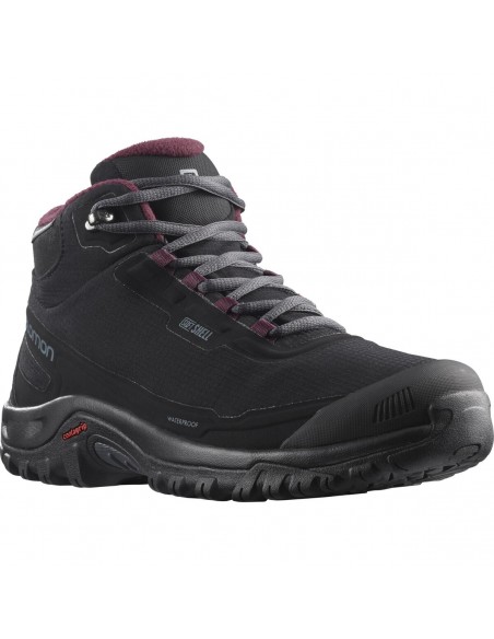 Salomon Shelter CS L41110500 Γυναικεία Ορειβατικά Μποτάκια Αδιάβροχα Black / Ebony / Winetast