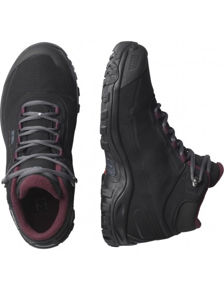Salomon Shelter CS L41110500 Γυναικεία Ορειβατικά Μποτάκια Αδιάβροχα Black / Ebony / Winetast