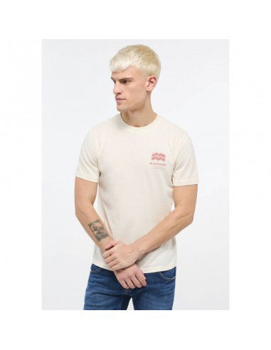 Mustang Ανδρικό T-shirt Κοντομάνικο Μπεζ 10138048001