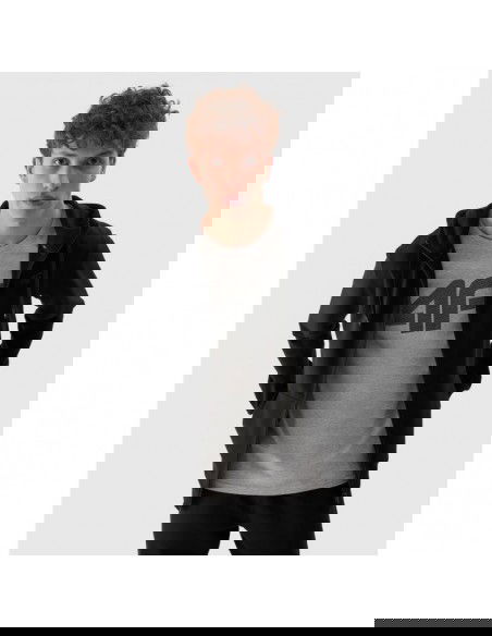 4F Ανδρικό Φούτερ με Κουκούλα Μαύρο 4FAW23TSWSM695-20S