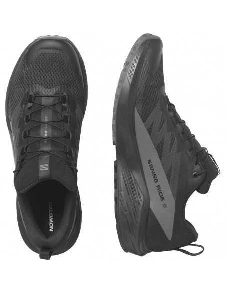 Salomon Sense Ride 5 GTX L47147200 Ανδρικά Αθλητικά Παπούτσια Trail Running Μαύρα Αδιάβροχα με Μεμβράνη Gore-Tex