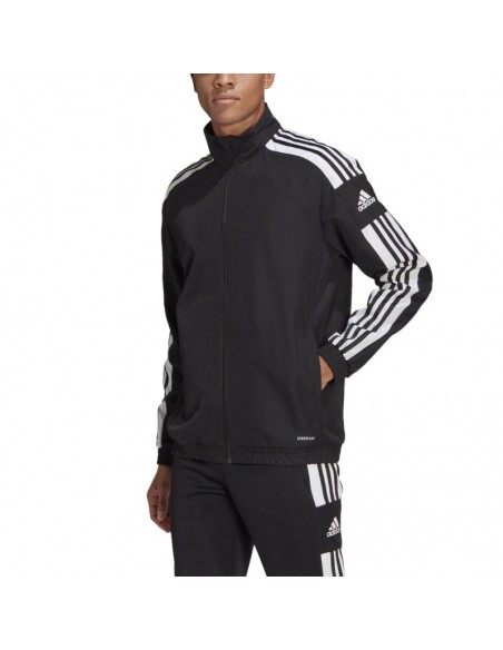 Adidas Squadra 21 Pre Training Ανδρική Φούτερ Ζακέτα με Τσέπες Μαύρη GK9549