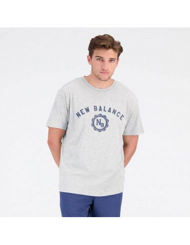 New Balance Ανδρικό Αθλητικό T-shirt Κοντομάνικο Γκρι MT31904AG