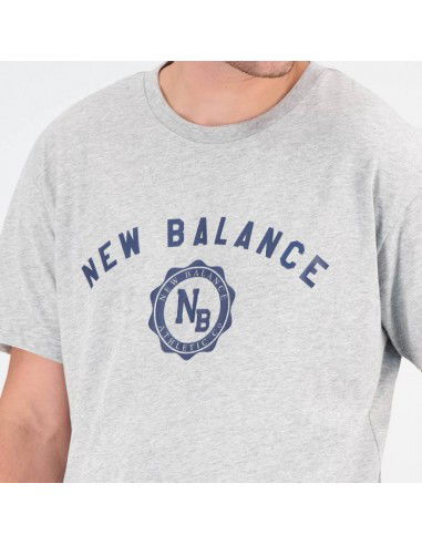 New Balance Ανδρικό Αθλητικό T-shirt Κοντομάνικο Γκρι MT31904AG
