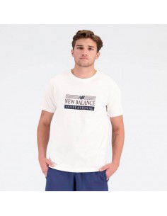 New Balance Ανδρικό Αθλητικό T-shirt Κοντομάνικο Λευκό MT31906WT