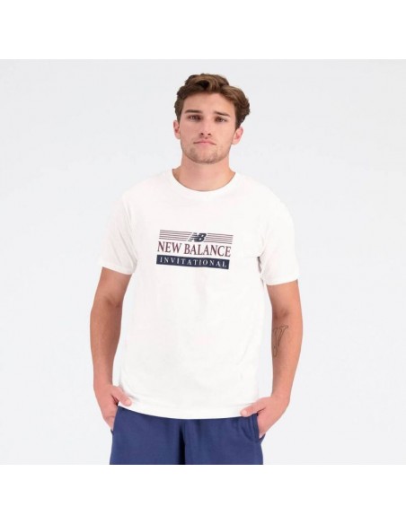New Balance Ανδρικό Αθλητικό T-shirt Κοντομάνικο Λευκό MT31906WT