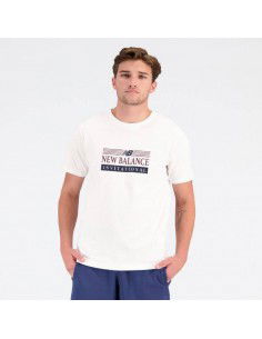 New Balance Ανδρικό Αθλητικό T-shirt Κοντομάνικο Λευκό MT31906WT 2