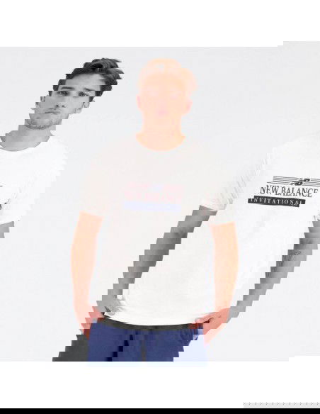 New Balance Ανδρικό Αθλητικό T-shirt Κοντομάνικο Λευκό MT31906WT