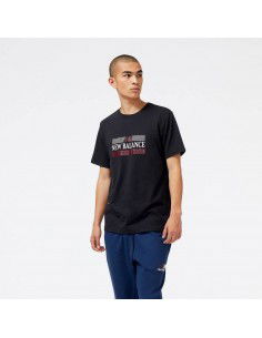 New Balance Ανδρικό Αθλητικό T-shirt Κοντομάνικο Μαύρο MT31906BK 2