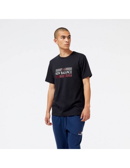 New Balance Ανδρικό Αθλητικό T-shirt Κοντομάνικο Μαύρο MT31906BK