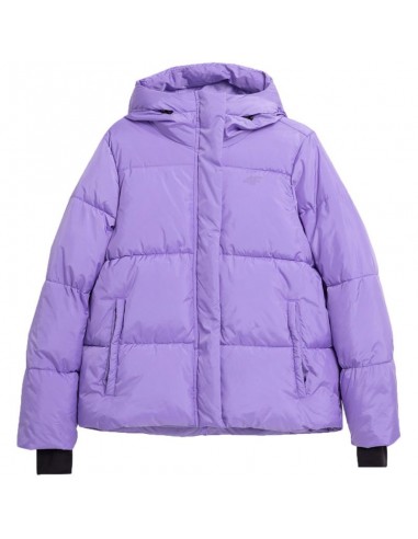 4F Κοντό Γυναικείο Puffer Μπουφάν για Χειμώνα Μωβ 4FAW23TDJAF234-51S