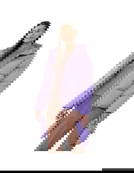 4F Κοντό Γυναικείο Puffer Μπουφάν για Χειμώνα Μωβ 4FAW23TDJAF234-51S