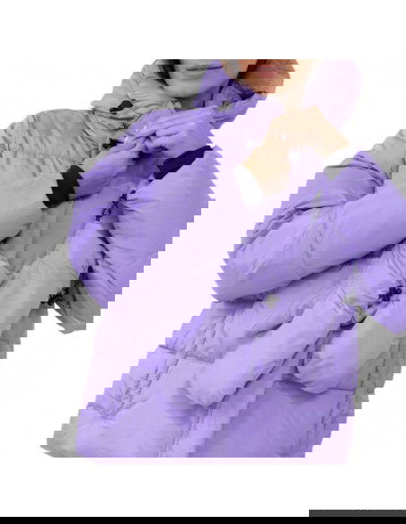 4F Κοντό Γυναικείο Puffer Μπουφάν για Χειμώνα Μωβ 4FAW23TDJAF234-51S