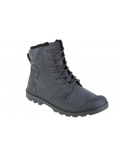 Palladium Pampa Sport Cuff Δερμάτινα Γκρι Ανδρικά Μποτάκια 72992-063-M