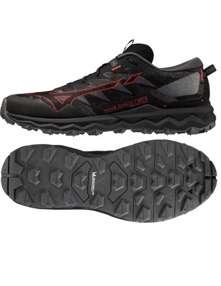 Mizuno Wave Daichi 7 GTX J1GJ225601 Ανδρικά Αθλητικά Παπούτσια Running Μαύρα Αδιάβροχα με Μεμβράνη Gore-Tex