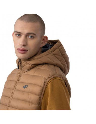 4F Αμάνικο Ανδρικό Μπουφάν Puffer Καφέ 4FAW23TVESM063-82S
