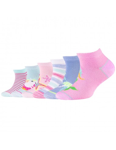 Skechers 6PPK Girls Casual Fancy Sneaker Socks SK430811001