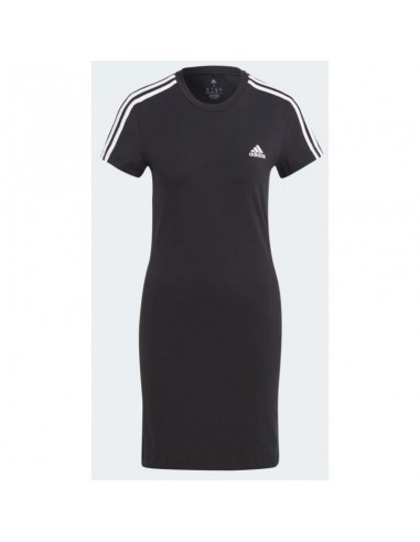 Adidas Essentials 3-Stripes Mini Καλοκαιρινό All Day Φόρεμα Βαμβακερό Μαύρο IC8785